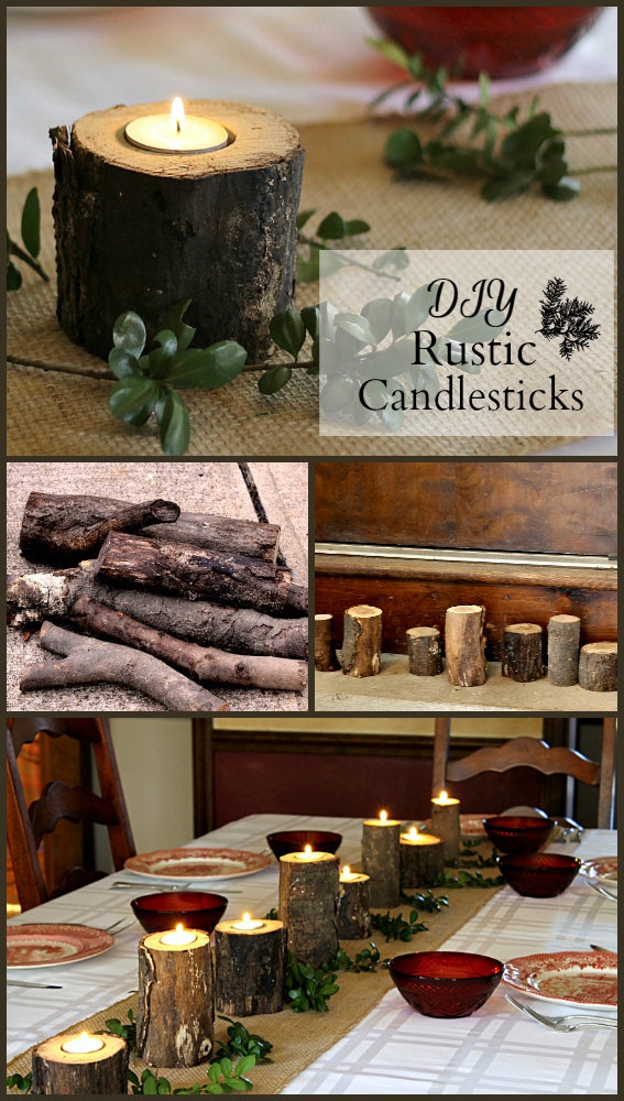 DIY Rustic Candlesticks by Garden Matter